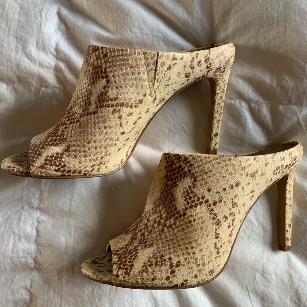 Ann Taylor Peep Toe Mule Heels